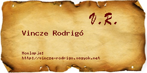 Vincze Rodrigó névjegykártya